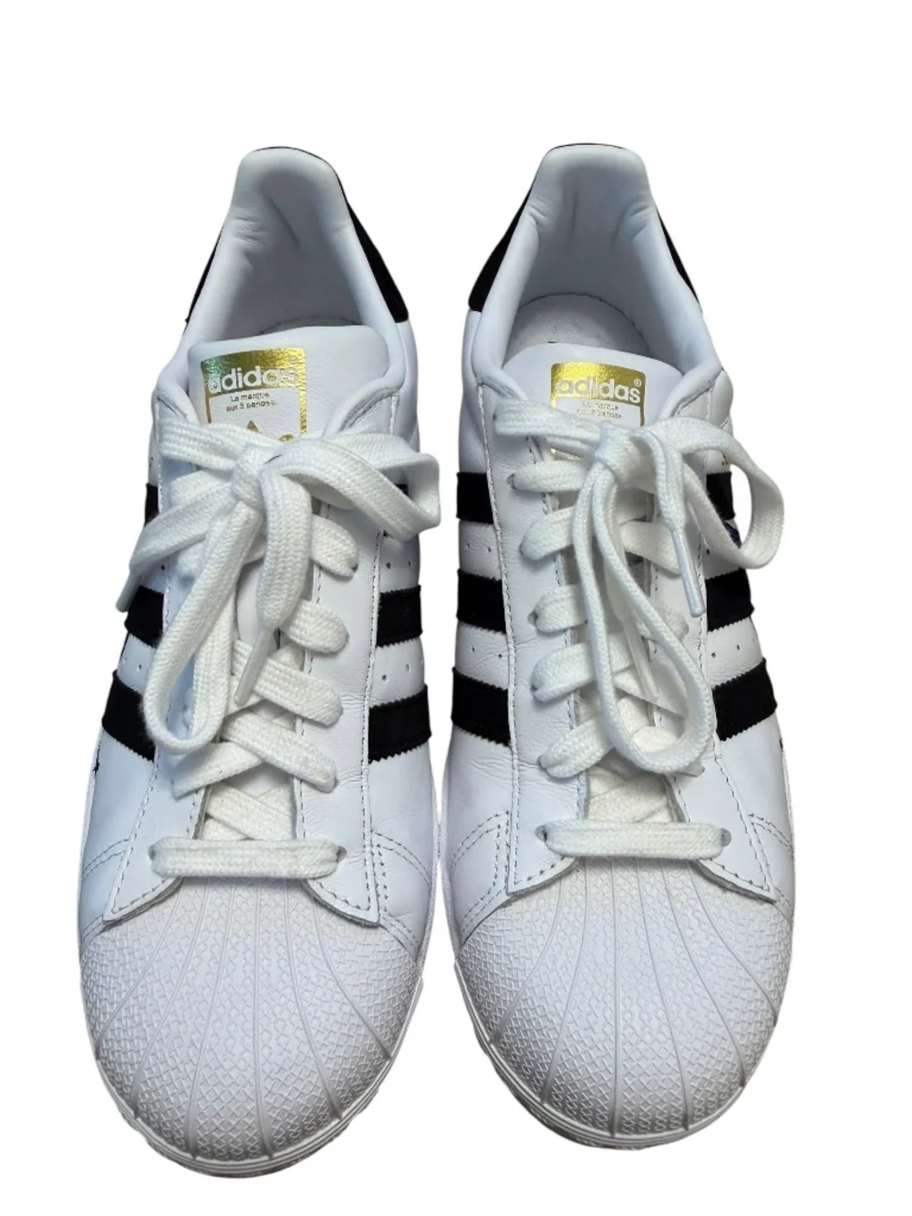 Floral Embroidered Leather Shell Toe Sneakers Adidas Superstar Women's 9